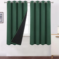 Lemomo 100% Blackout Dark Green Curtains With Black Liner/52 X 63 Inch/Set Of 2 Panels Thermal Insulated Room Darkening Curtains