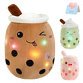 Athoinsu Light Up Chocolate Milk Tea Plush Pillow,10'Kawaii Bubble Stuffed Animal Toy with LED Lights,Birthday Christmas Holida