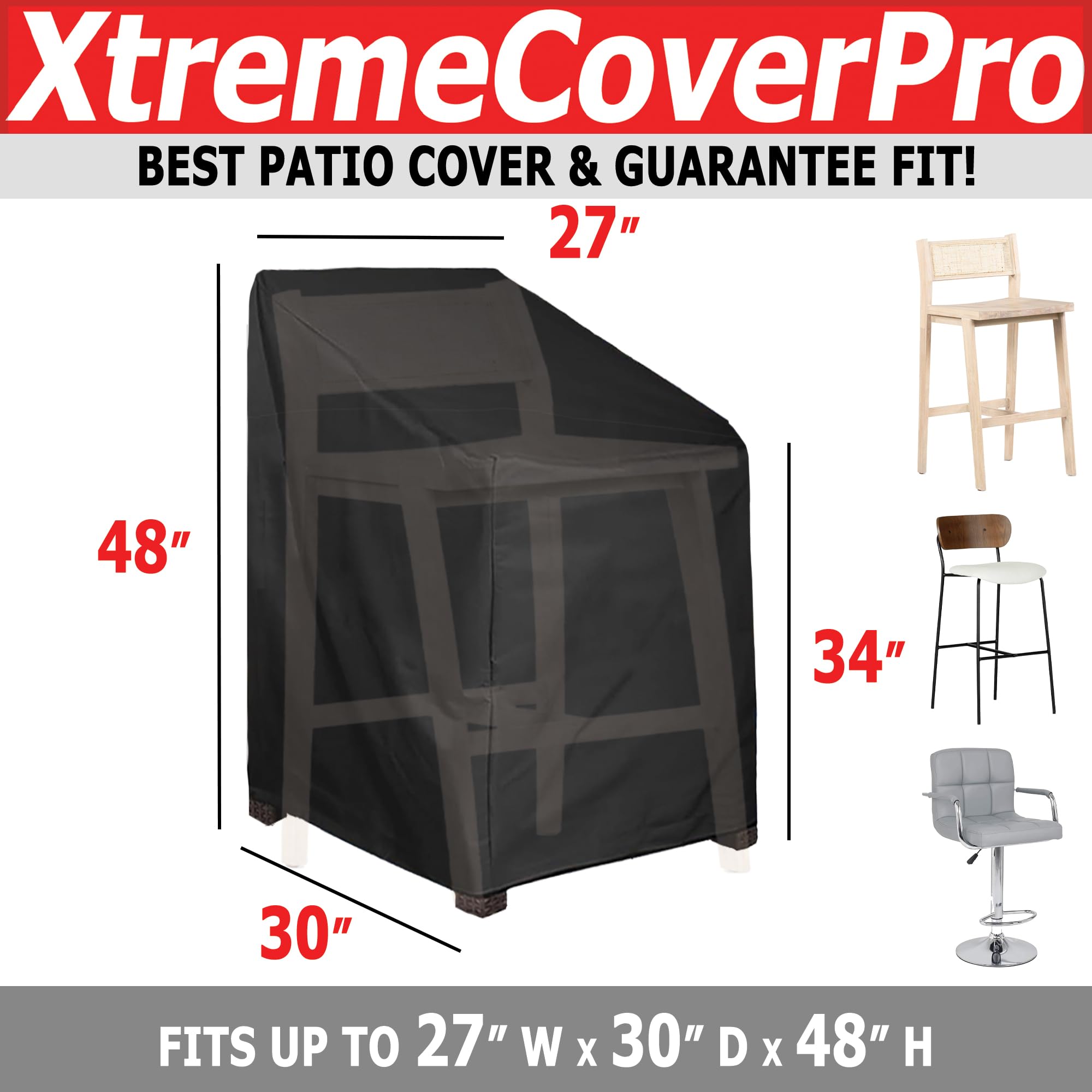 30X27X48 Uv-Proof Waterproof Furniture Patio Cover 30D X 27W X 48H Breathable Dust Proof Sofa Table Chair Storage Bar High Chair