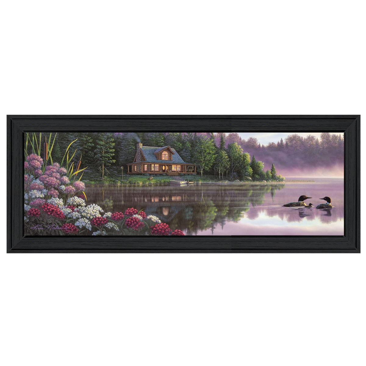 Beside Still Waters 1 Black Framed Print Wall Art