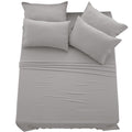 Lux Decor Full Sheet Set - 6 Pc Brushed Microfiber Bed Sheets 16 Inches Deep Pockets - Embroidered & Plain Pillowcases - Hotel L