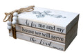 LIVDUCOT As for Me and My House We Will Serve the Lord Decor - Farmhouse Rustic Wood Decorative Books Stack for Home Coffee Tabl