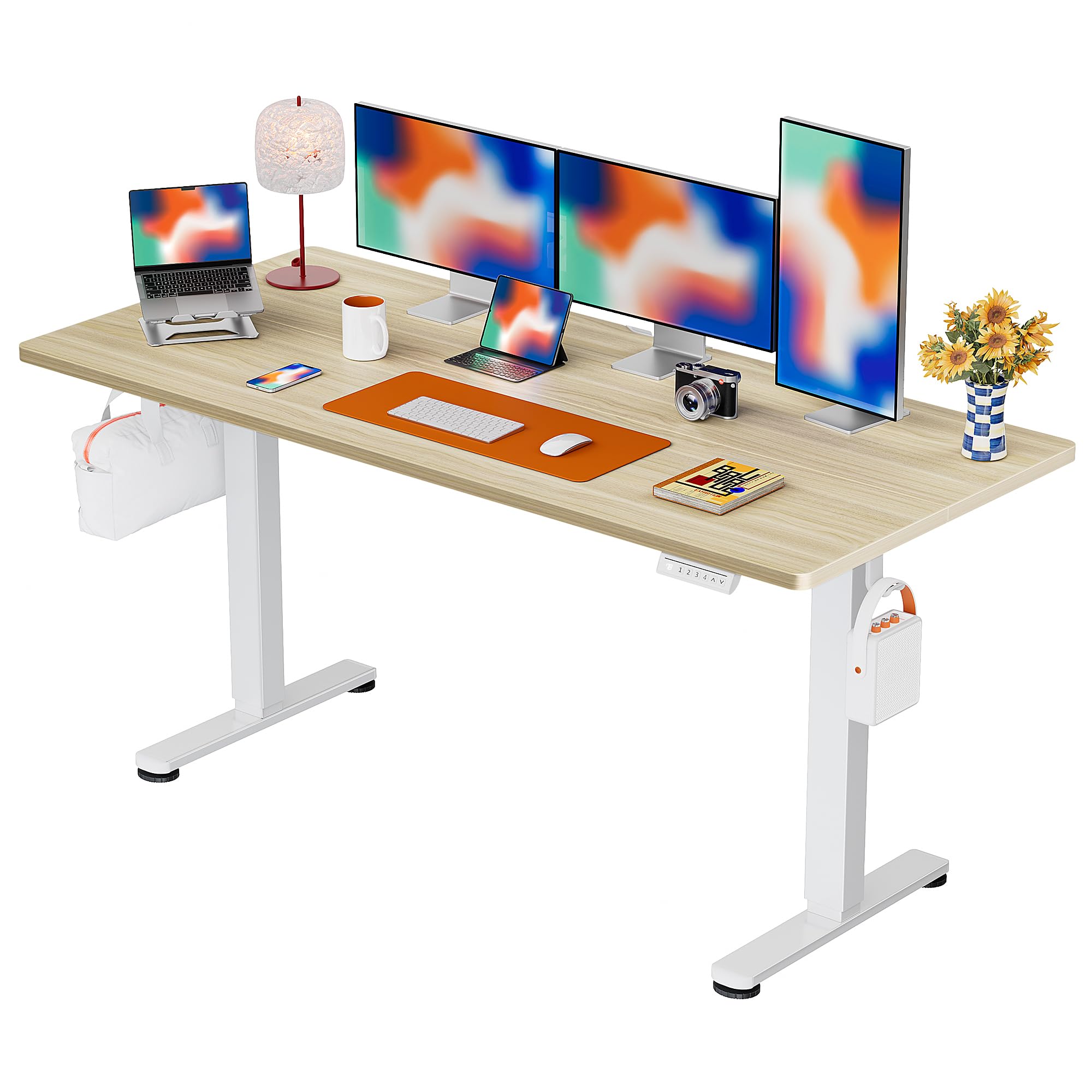 ErGear Height Adjustable Electric Standing Desk, 71 x 30 Inches Sit Stand up Desk, Memory Computer Home Office Desk Large Desk w
