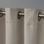 Exclusive Home Sateen Twill Woven Room Darkening Blackout Grommet Top Curtain Panel Pair, 52''X108'', Stone