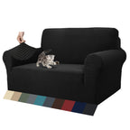 Znsayotx 1 Piece Jacquard Couch Covers For 2 Cushion Couch High Stretch Loveseat Slipcover For Pets Dogs Anti Slip Love Seat Sofa Slipcover Furniture Protector (Loveseat, Black)
