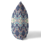 HomeRoots 28' X 28' Blue and Off White Broadcloth Floral Throw Pillow
