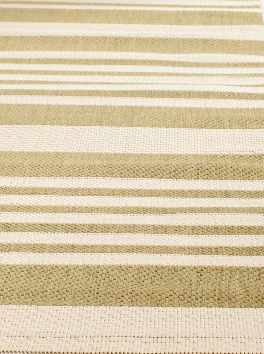 Safavieh Courtyard Collection Accent Rug - 4' X 5'7'', Green & Beige, Stripe Design, Non-Shedding & Easy Care, Indoor/Outdoor &