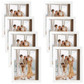 Golden State Art 8 x 10 Picture Frames Set of 8, Gallery Wall Frame Set Collage, Thin Tabletop Family Frame with Plastic Glass, 