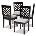 Baxton Studio Caron Contemporary Fabric Dining Chair, Gray and Espresso, 4/Pack (153-4P-9402-HiT)