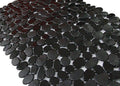 SONGZIMING Non-Slip Pebble Bathtub Mat Black 16 W x 35 L Inches (for Smooth/Non-Textured Tubs Only) Safe Shower Mat with Drain H