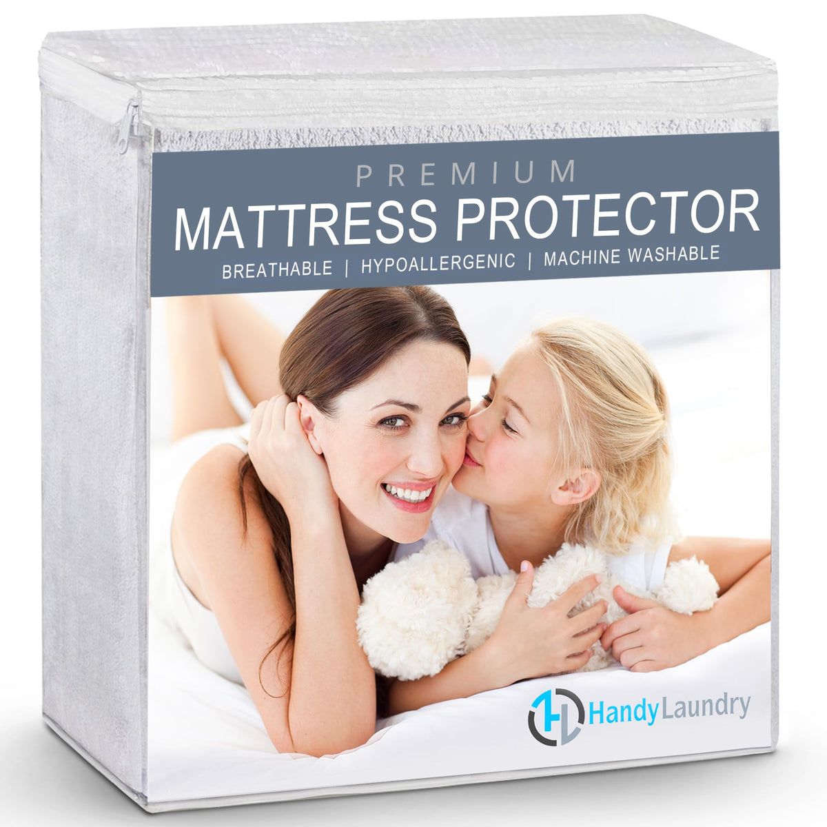 Handy Laundry Waterproof Mattress Protector - Breathable, Machine-Washable Mattress Cover - Perfect For Kids, Adults, And Pets -