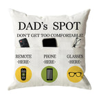 Onfaon Father'S Day Throw Pillow Case, Dad'S Spot Throw Pillow Covers 18 X 18 Inch,Dad Gifts From Daughter Son,Birthday Christma
