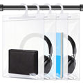 30 Pcs Large Hook Hanging Storage Bags, 13x9.84 Inch Clear Reusable Plastic Bags, Waterproof Dustproof Pouches for Classroom Lib