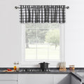 Black And White Buffalo Plaid Checkerd Caf   Valances Curains For Kitchen, Gingham Thick Rod Pocket Farmhouse Window Treatment V