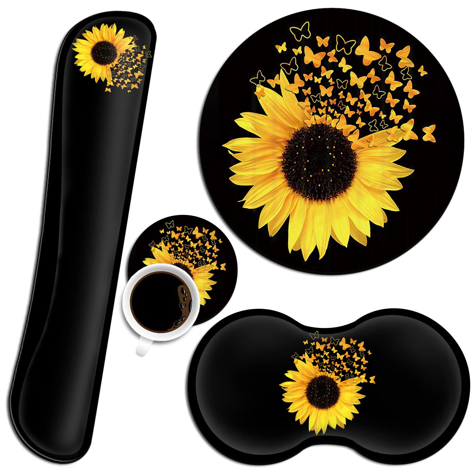 Ergonomic Mouse Pad With Wrist Support Set And Keyboard Wrist Rest Set For Laptop, Mac, Gaming And Office, Durable, Comfortable