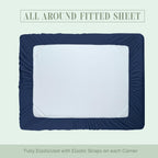 Elegant Comfort 1500 Premium Hotel Quality 18-24 Inches Deep - Extra Deep Pocket Single Fitted Sheet For High Mattress, Luxury And Softest, Smart Pocket - Wrinkle Free, Twin/Twin Xl, Navy Blue