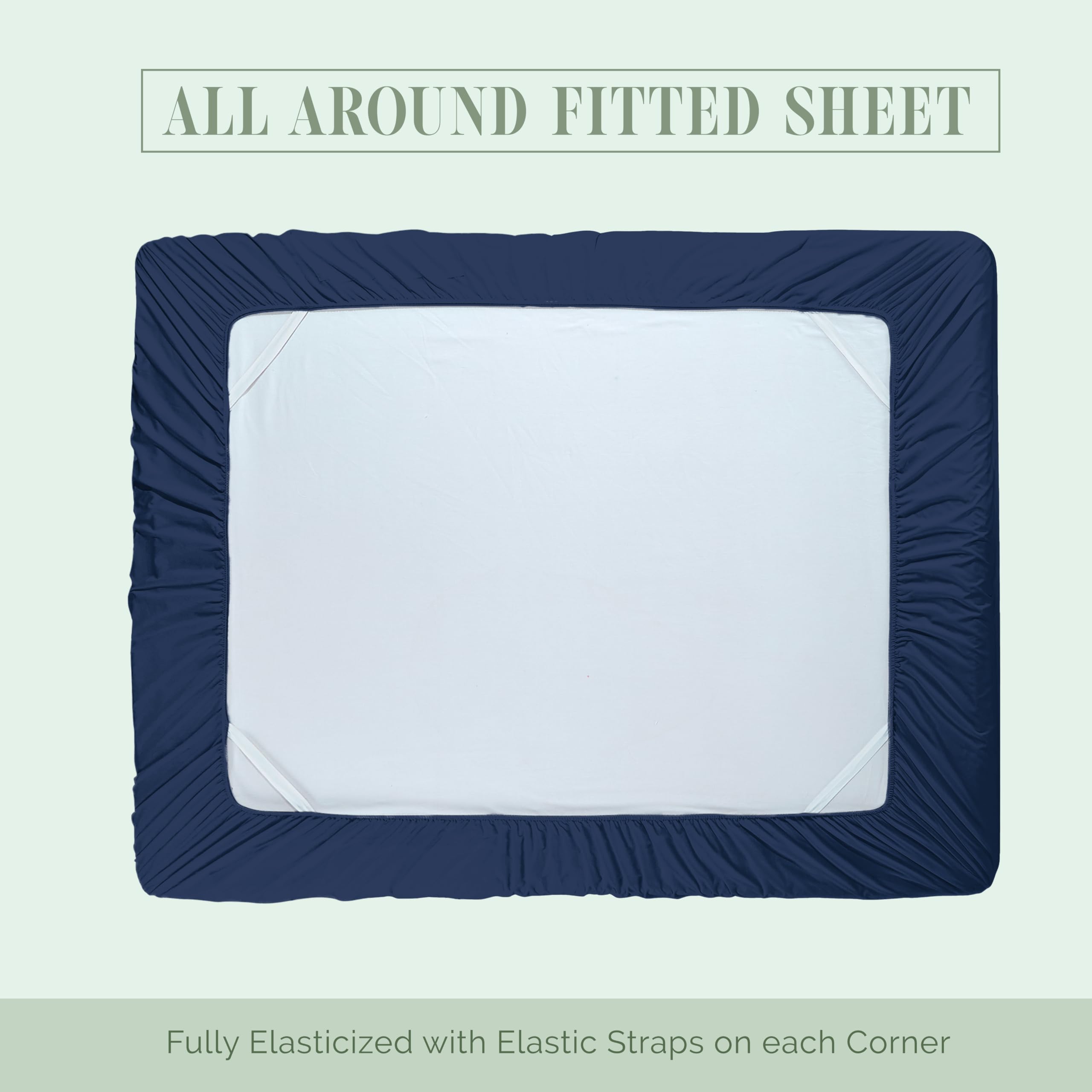Elegant Comfort 1500 Premium Hotel Quality 18-24 Inches Deep - Extra Deep Pocket Single Fitted Sheet For High Mattress, Luxury And Softest, Smart Pocket - Wrinkle Free, Twin/Twin Xl, Navy Blue