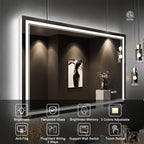 Istripmf 48 X 30 Inch Led Bathroom Mirror With Lights, Front And Backlit Anti-Fog Dimmable Memory Lighted Bathroom Vanity Mirror