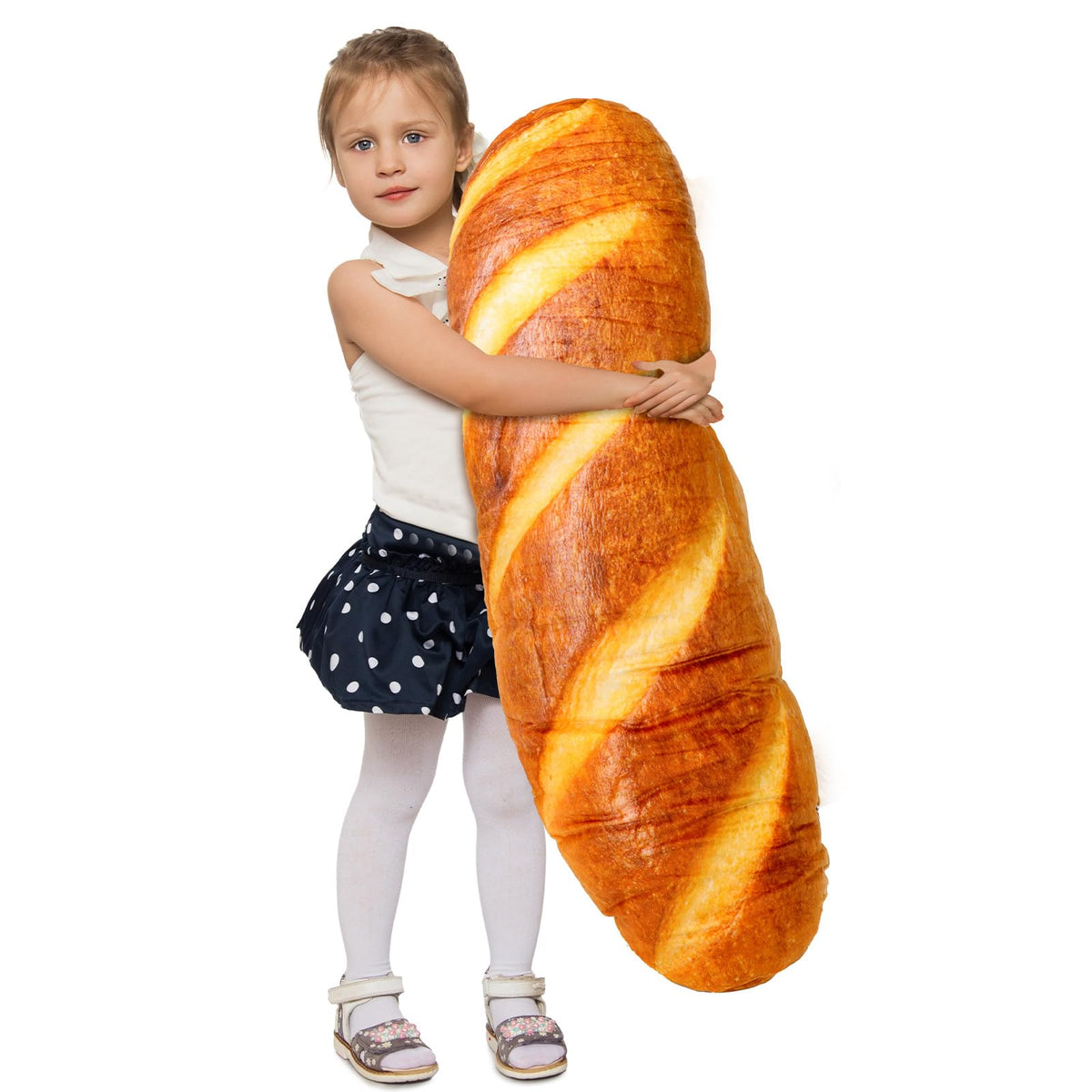 Auecoome 40' Bread Pillow Giant Bread Plush Pillow 3D Simulation Baguette Pillow Funny Body Pillow Food Plush Christmas Stuffed