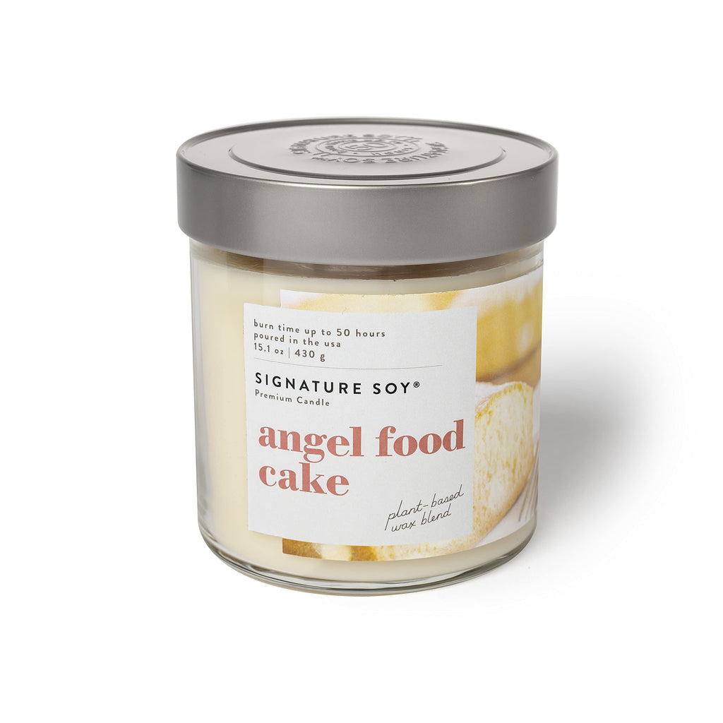 Signature Soy Lidded Angel Food Cake Scented Candle, Large Jar
