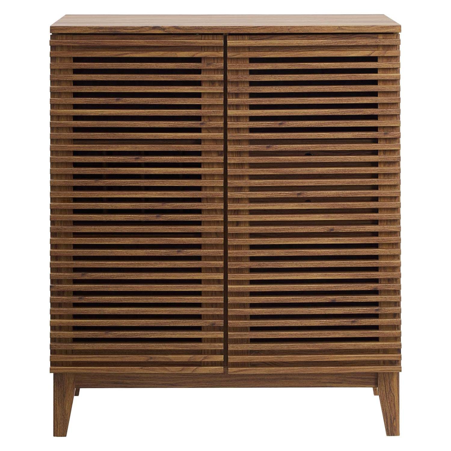Modway Render Mid-Century Modern Wine Rack Storage, Bar Cabinet, Walnut