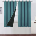 LEMOMO 100% Blackout Curtains 52 x 63 Inch/Sea Teal Curtains 2 Panels with Black Lining Room Darkening Thermal Insulated Bedroom