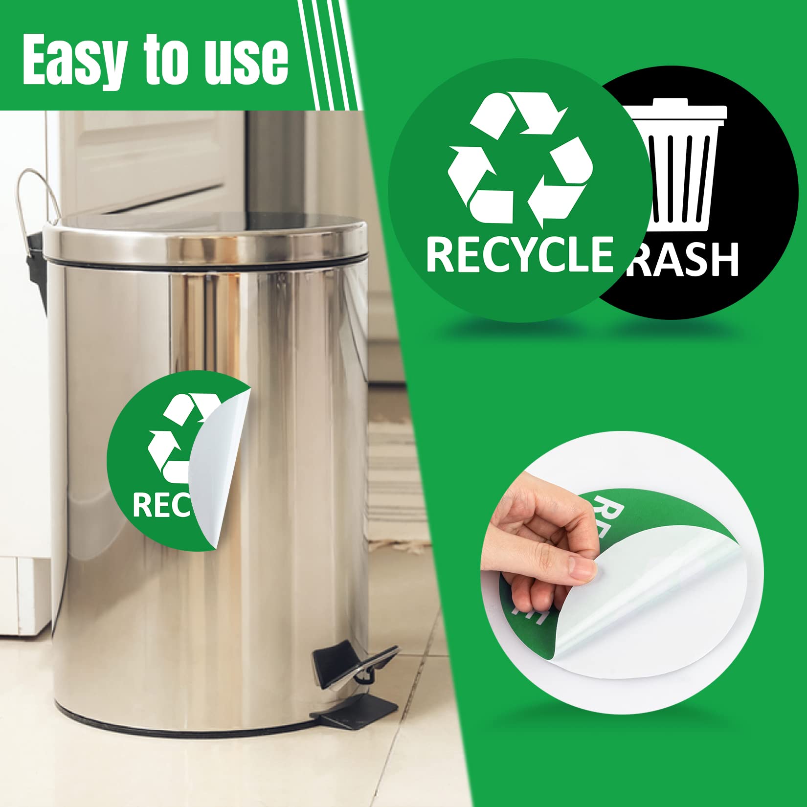 Sukh 6 Pack Recycle Sticker For Trash Can Large Sign Garbage Recycling Sticker Reuse Recycle Vinyl Perfect For Kitchen Necessity