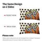 Fall Polka Dot Pumpkin Lumbar Pillow Covers 12X20 Inch Autumn Harvest Thanksgiving Rectangle Pillow Cases Orange Seasonal Throw