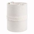 CherryNow Baby Laundry Hamper for Nursery, Tall Laundry Basket for Laundry Room, White Woven Storage Basket for Clothes, Toys, T