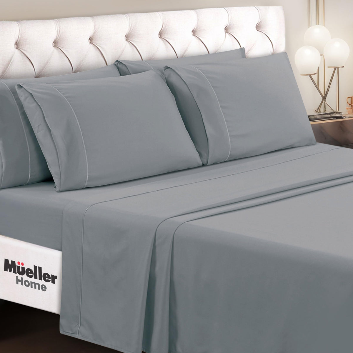 Mueller Luxury 4 Piece Twin Xl Sheet Sets - Ultra-Soft 1800 Series, Cooling & Breathable Twin Xl Bed Sheets, Hotel Quality Beddi