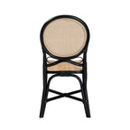 Baxton Studio Ayana Mid-Century Rattan Dining Chair, Natural Brown/Black (231-13231-HiT)