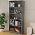 LZ-DONGMAN Wood Bookcase 5-Shelf Freestanding Display Shelf Organizer Wooden Bookshelf for Home Office School (Grey 11.8 D x 31.