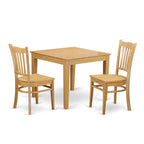 East West Furniture OXGR3-OAK-W 3 Piece Dining Set Contains a Square Dinner Table and 2 Kitchen Dining Chairs, 36x36 Inch, Oak