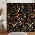 Fairy Rustic Forest Shower Curtain for Bahtroom, Country Woodland Wild Animals Butterfly Mushroom Set Hunting Shower Curtain, Fa