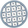 SAFAVIEH Chelsea Collection Area Rug - 46 x 66 Oval, Ivory & Blue, Hand-Hooked French Country Wool, Ideal for High Traffic Are