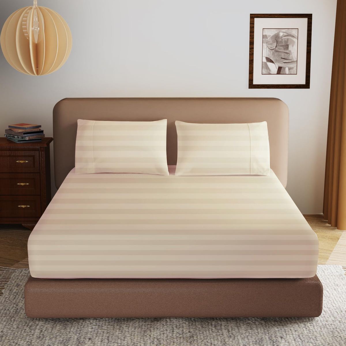 100% Egyptian Cotton Fitted Sheet Twin-Xl/Split King Size, 600 Thread Count, Single Fitted Sheet Only,8   -16'' Deep Pocket Shee
