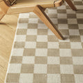 Revival Rugs Gambit 8x10 Checkered Rug Washable Area Rug for Living Room Bedroom - 100% Recycled Oeko-TEX Certified, Medium Pil