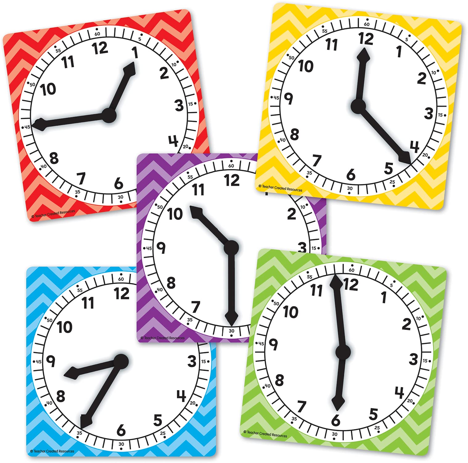 Teacher Created Resources Clocks Set Of 5 (20640)