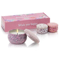Candles Gifts for Women 3 Pack 2.5 oz Natural Floral Lavender Cherry and Rose Candles Set, Aromatherapy Candles for Home Scented
