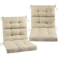 Funhome Outdoor High Back Chair Cushions Set Of 2,Reversible Lawn Chair Cushion 44 X22 Inch,Waterproof Tufted Adirondack Chair C