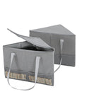 Wanapure 2 Pack Rigid Hanger Organizer, Triangle Storage Bin with Lid, Hanger Holder Stand for Space Saving, Clothes Organizer S