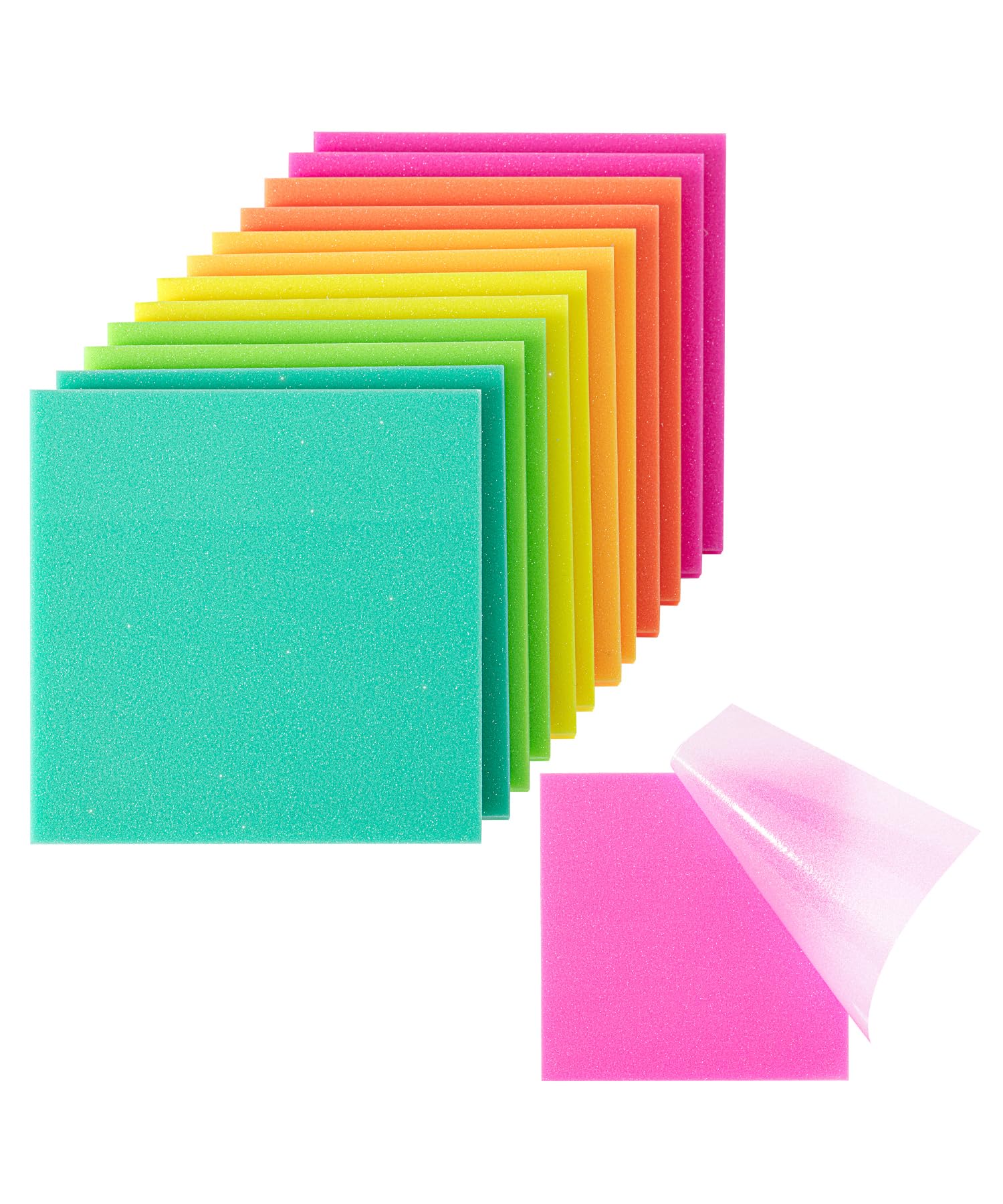 Mr. Pen- Plastic Sticky Notes, 3   X3   , 12 Pads, 600 Sheets, Vivid Palette Sticky Notes, Sticky Note, Self-Stick Note Pads