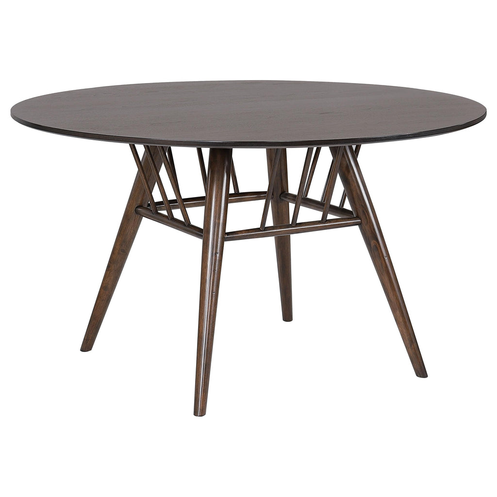 Coaster Home Furnishings Everton 5-Piece Round 53-inch Dining Table Set Dark Walnut