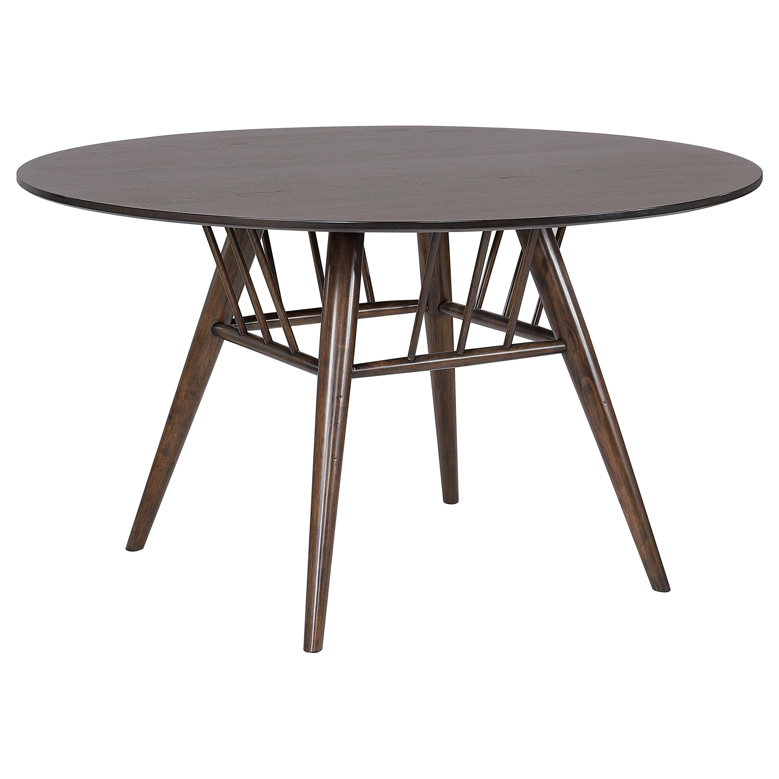 Coaster Home Furnishings Everton 5-Piece Round 53-inch Dining Table Set Dark Walnut