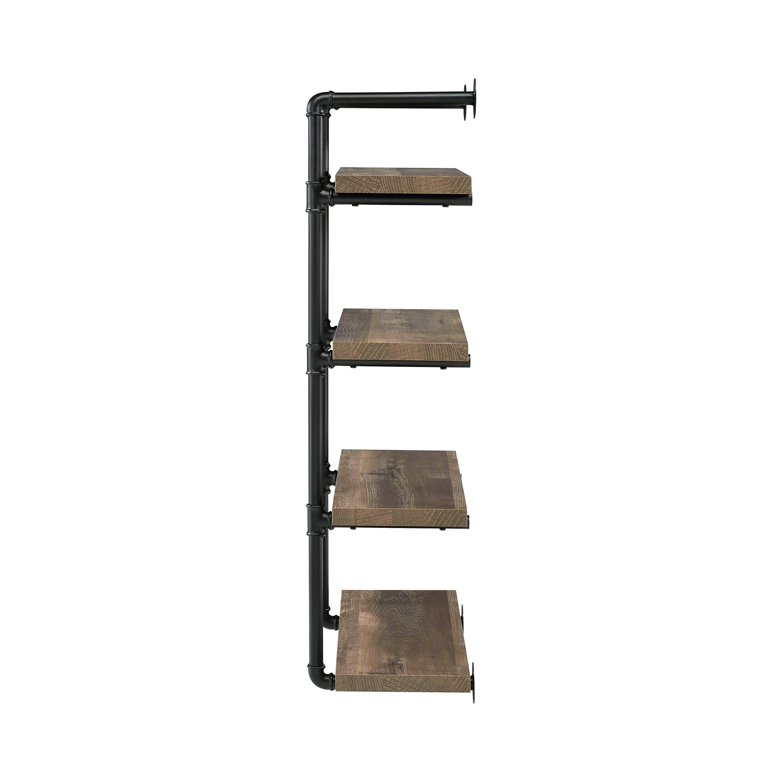 Coaster Home Furnishings 24-inch Wall Shelf Black and Rustic Oak