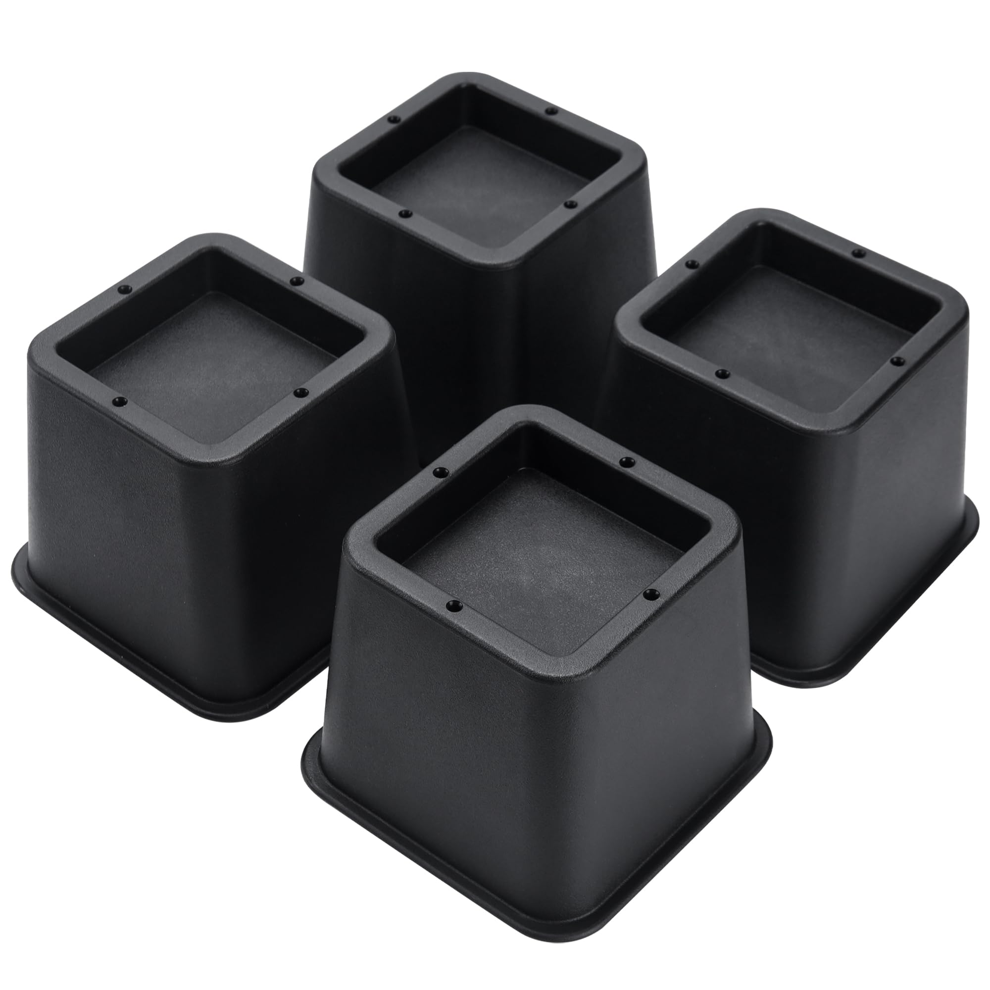 Btsd-Home Bed Risers Heavy Duty Furniture Risers 3 Inch Bed Frame Risers For Table, Desk,Chair Black 4 Pack
