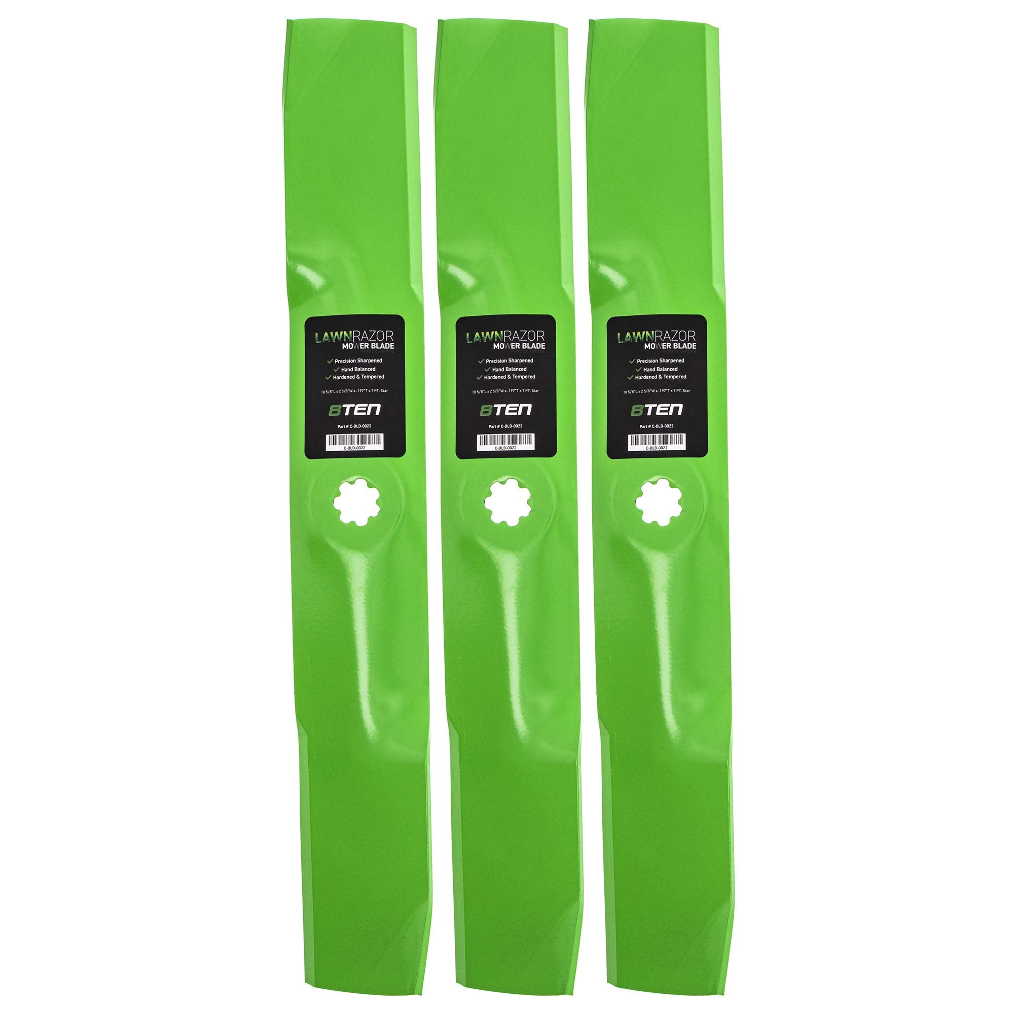 8Ten Lawnrazor Mower Blade Set For Craftsman John Deere 54 Inch Deck Gx21380 Gy20679 Gy20684 Gy20686 (Medium Lift)