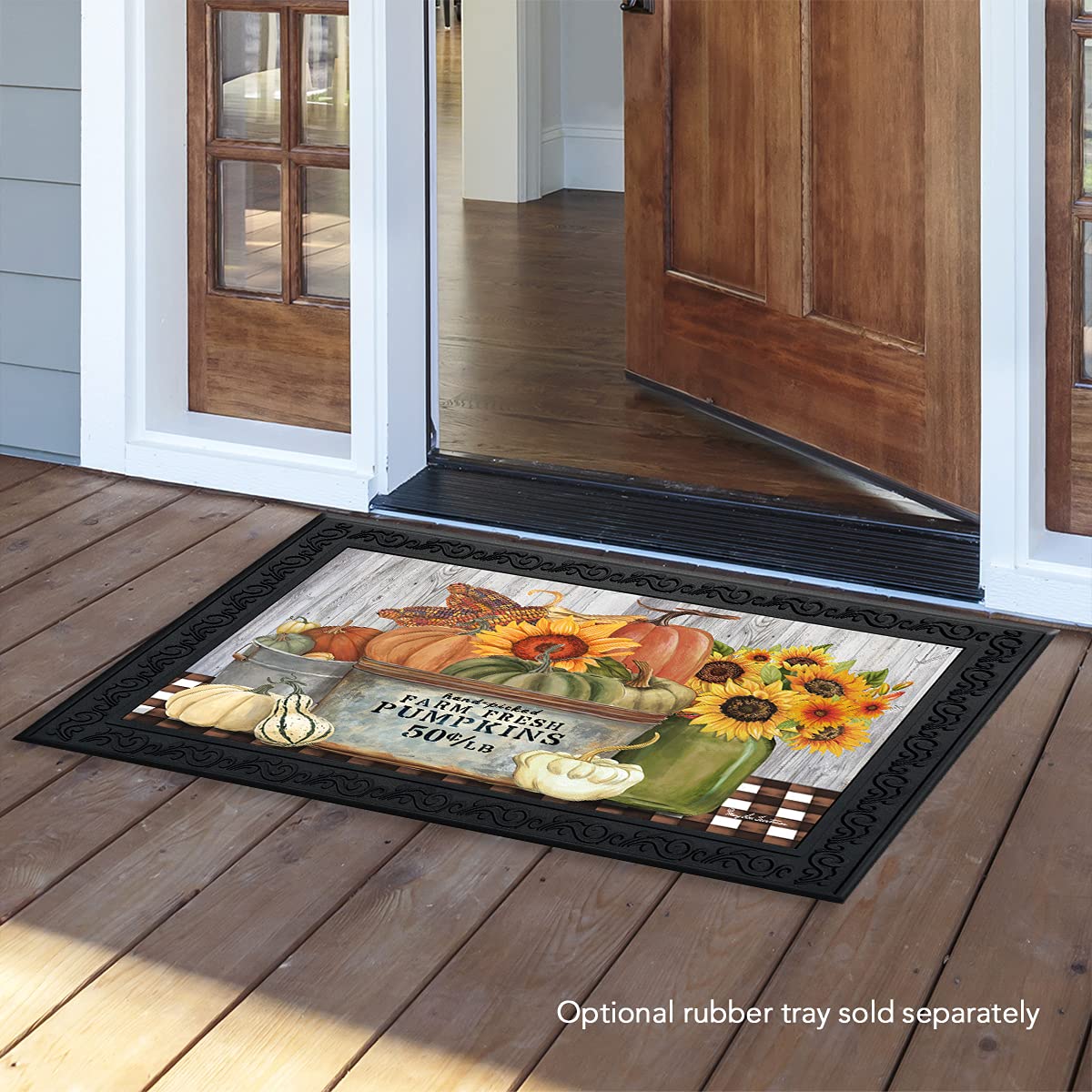 Briarwood Lane Farm Fresh Bushel Autumn Doormat Pumpkins Indoor Outdoor 30' X 18'