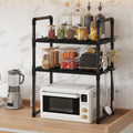 Home Cube 3 Tier Microwave Stand With Storage Shelves, Kitchen Countertop Organiser With Hooks, Kitchen Storage Rack, BakerS Ra