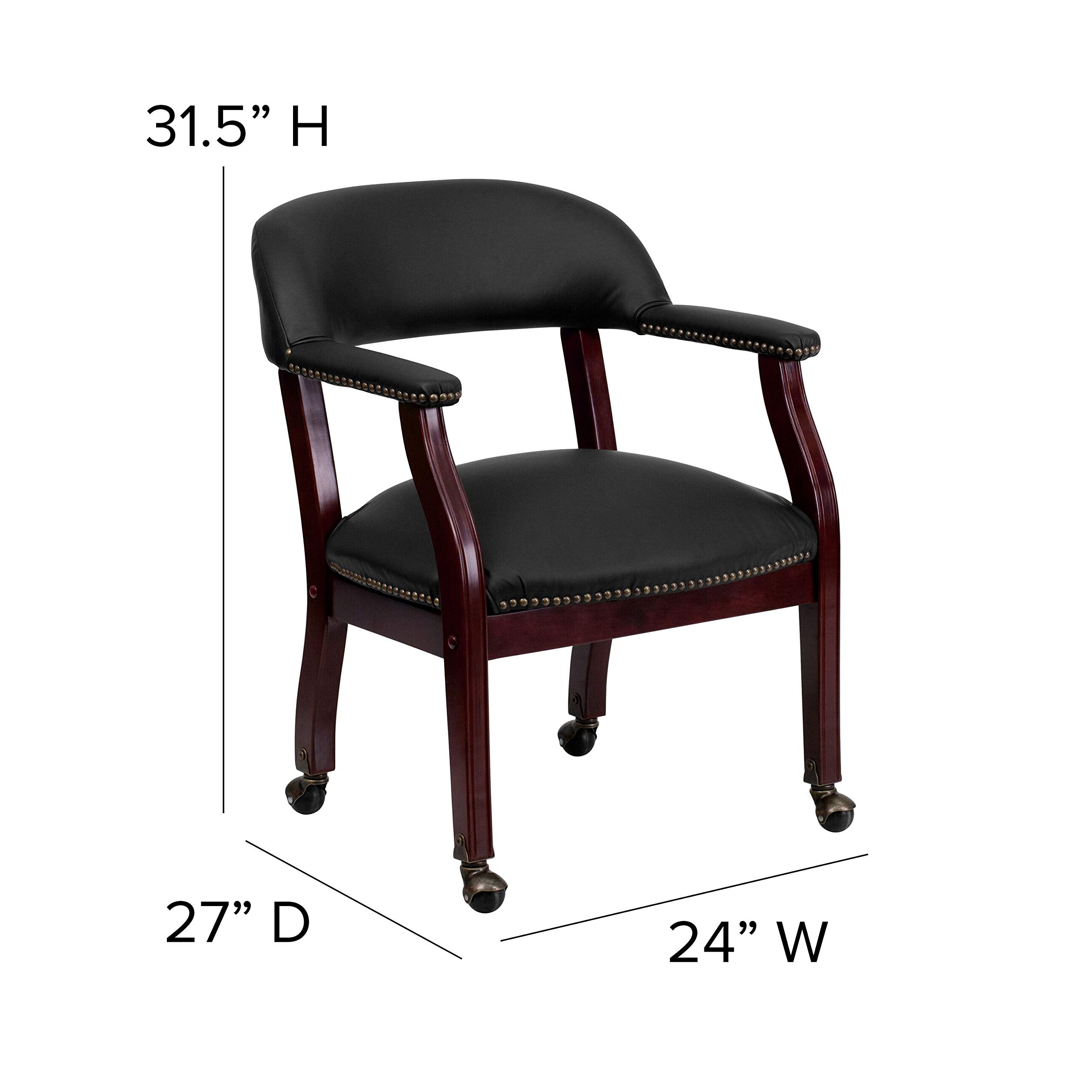 Flash Furniture Diamond Black LeatherSoft Conference Chair with Accent Nail Trim and Casters